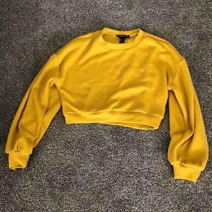 Forever 21 Mustard Yellow Cropped Pullover
